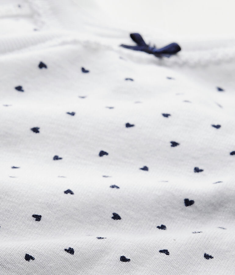 Body nascita femmina a maniche lunghe stampato bianco ECUME/blu MEDIEVAL