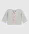 Cardigan bebè in tricot in cotone a punto legaccio grigio BELUGA CHINE