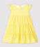 Abito a manica corta in seersucker a righe bebè femmina giallo SHINE/bianco MARSHMALLOW