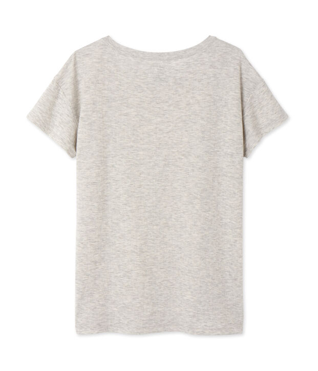 Maxi t-shirt donna in tubique extra-fine chin&eacute; grigio