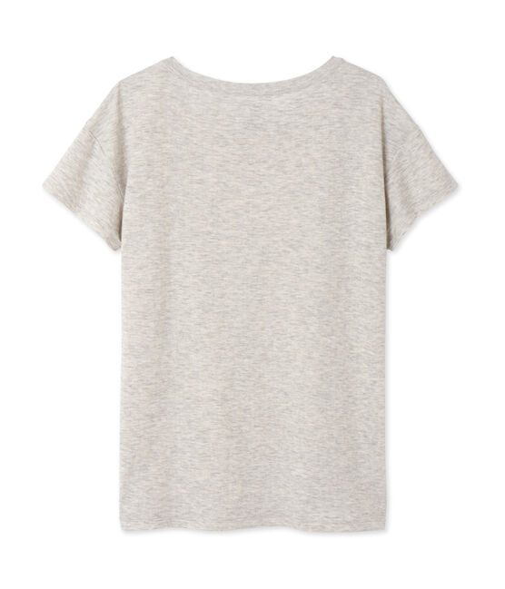 Maxi t-shirt donna in tubique extra-fine chiné grigio BELUGA CHINE
