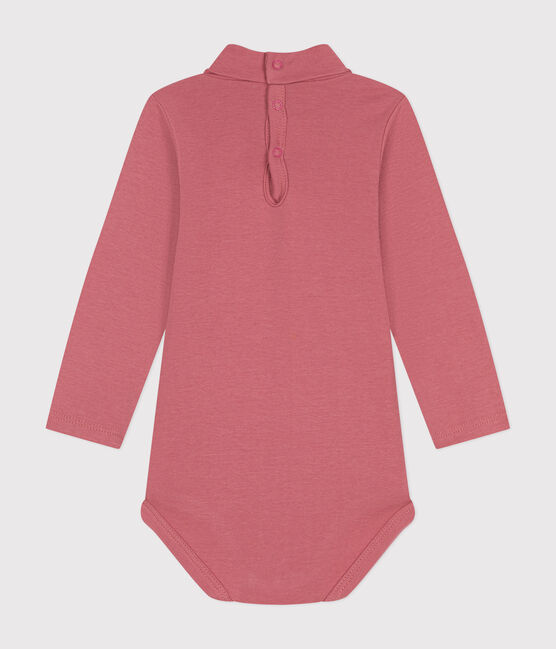 Body a manica lunga e collo alto in cotone per bebè rosa ROSEWOOD