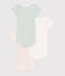 Set da 3 body a maniche corte in cotone a fiori neonato variante 1