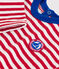 T-shirt a maniche lunghe in cotone a righe neonato rosso POMPEI/ MILK