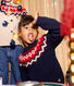 Pullover jaquard in lana e cotone bambino