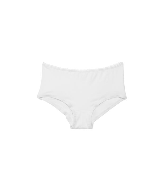 Shorty bambina in tinta unita bianco