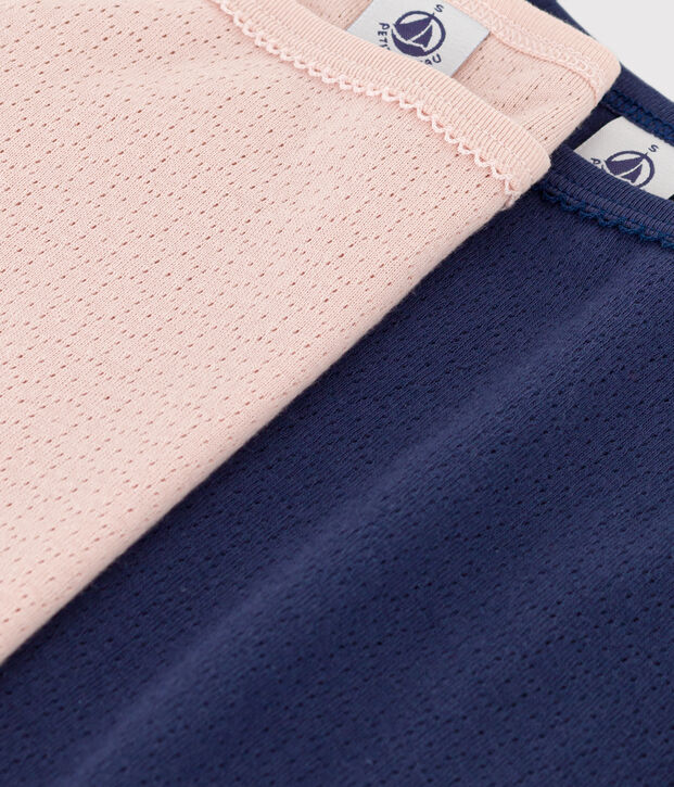 Canottiera con spalline in cotone traforato donna multicolore