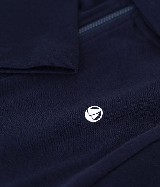 Felpa con zip e cappuccio a costina bambino blu SMOKING