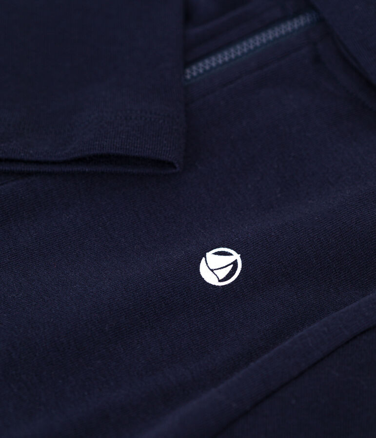 Felpa con zip e cappuccio a costina bambino blu