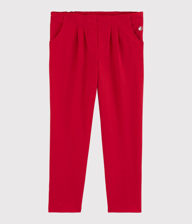 Pantalone in jersey bambina rosso