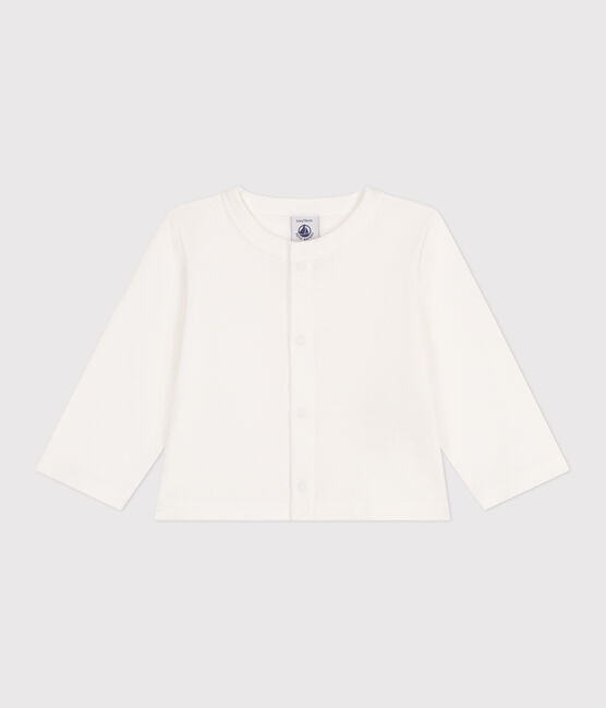 Cardigan in cotone tinta unita neonato bianco MARSHMALLOW