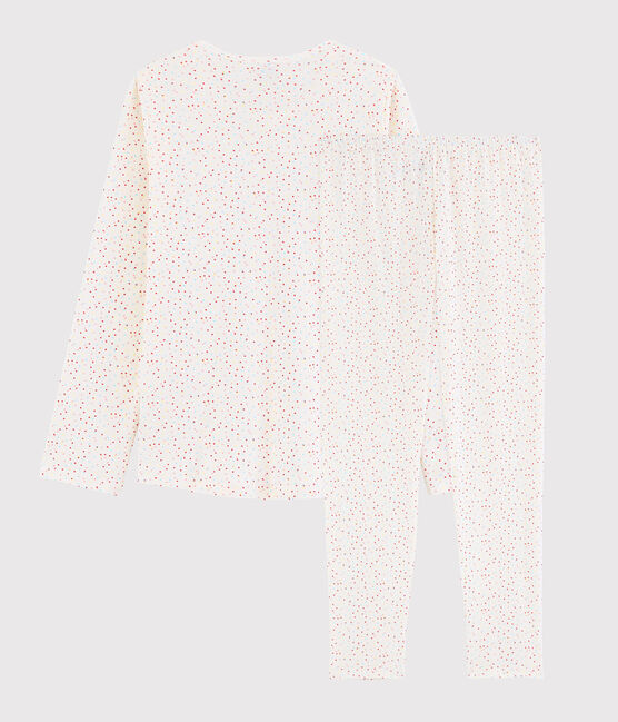 Pigiama pois multicolori ragazza-donna in cotone biologico bianco MARSHMALLOW/bianco MULTICO