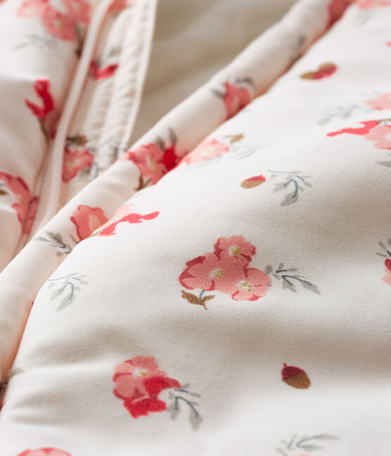 Tutina da pilota in microfibra fantasia bebè femmina rosa FLEUR/bianco MULTICO