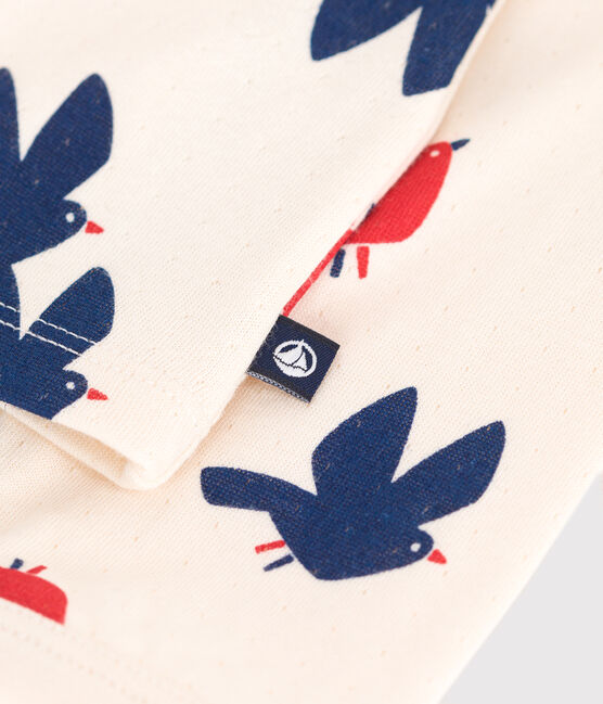 Cardigan in cotone con stampa di uccellini neonato bianco AVALANCHE/ MULTICO