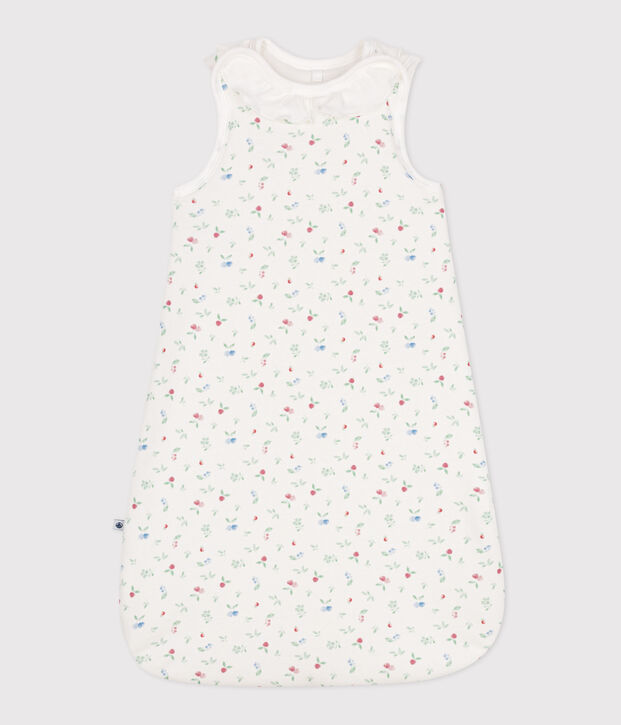 Sacco nanna in cotone con frutta stampata TOG 2.5 neonato bianco/multicolore