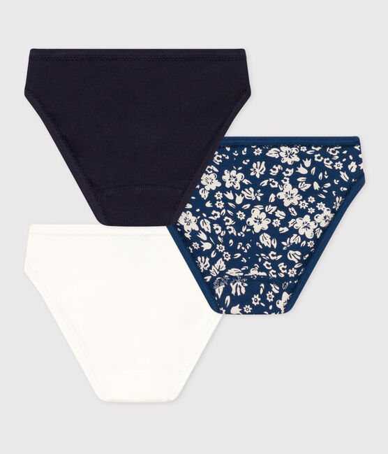 Confezione da 3 slip in cotone bambina motivo fiore variante 1