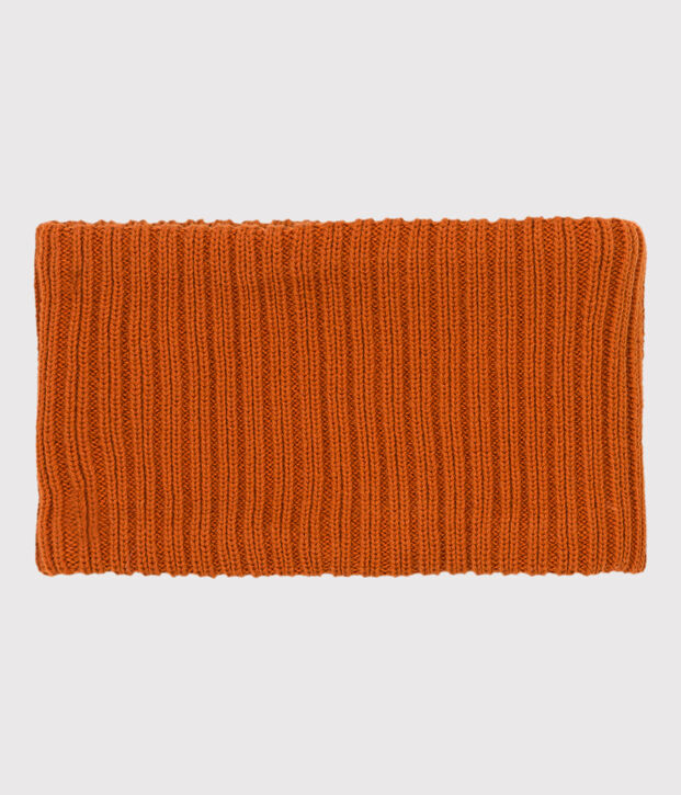 Snood in maglia beb&egrave; foderato in pile riciclato marrone