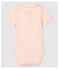 Body manica corta con colletto rosa bebè femmina in cotone biologico rosa FLEUR/blu EDNA