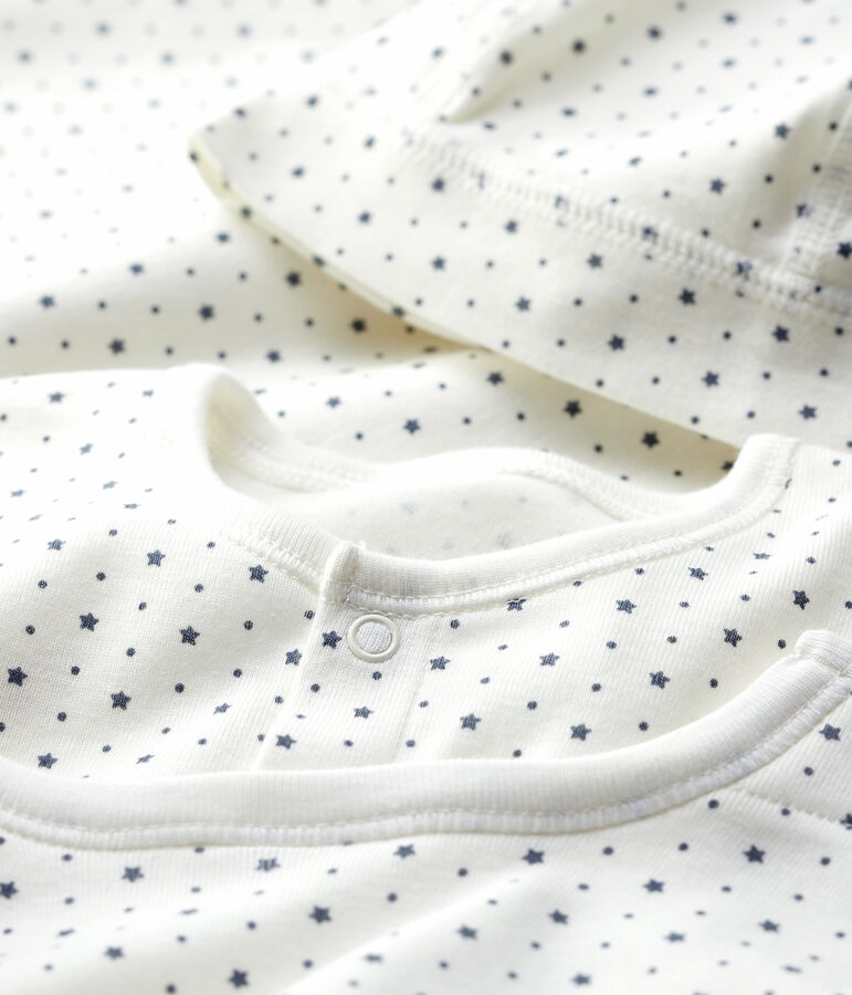 Cofanetto regalo nascita bianco a stelle beb&egrave; in cotone biologico variante 1