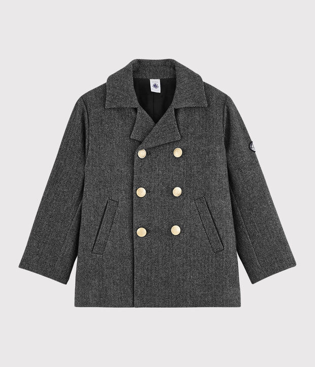 Caban in drap di lana ragazzo grigio