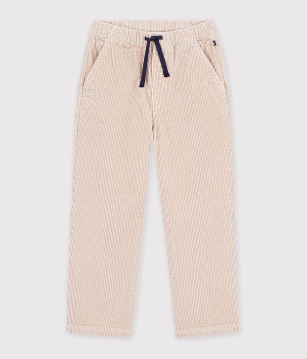 Pantaloni dritti in velluto bambino GESSO