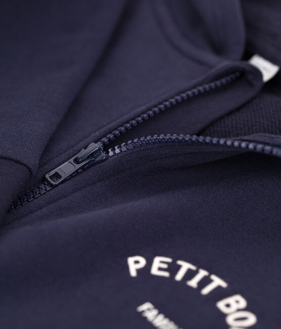 Felpa petit Boat con zip e cappuccio bambino blu SMOKING