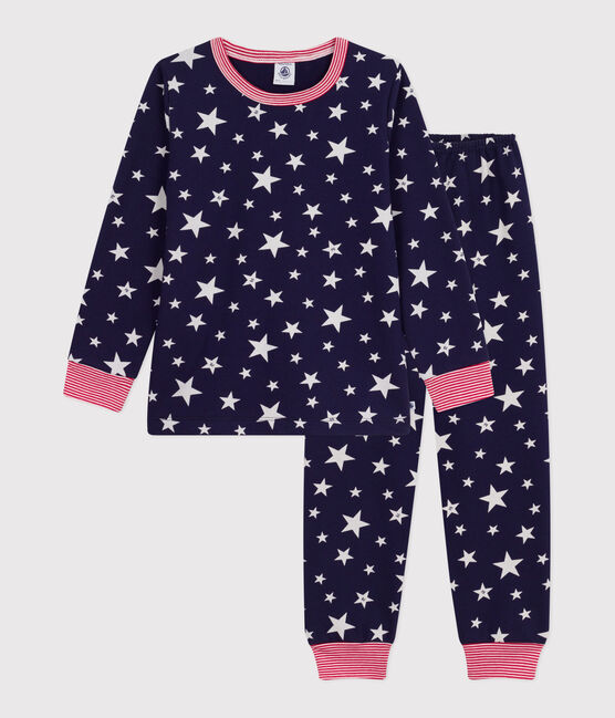 Pigiama in tessuto felpato con stelle stampate bambino blu SOIR/ MARSHMALLOW