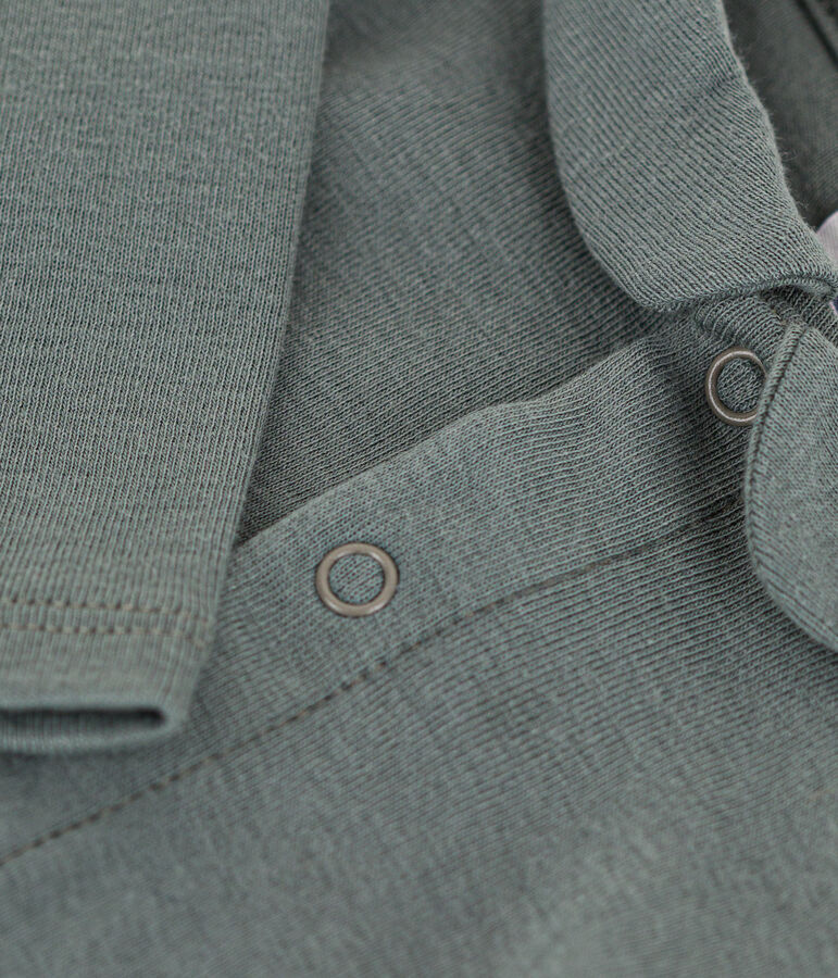 Body a manica lunga con colletto in cotone per beb&egrave; verde