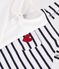 Set salopette e body in cotone a righe con colletto neonato bianco/blu
