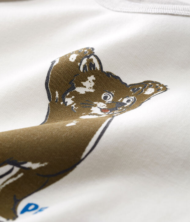 T-shirt a manica lunga beb&egrave; maschio bianco