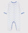 Tutina pigiama in cotone jaquard bianco MARSHMALLOW/blu PERSE