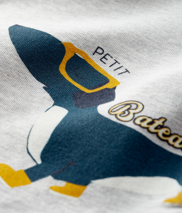 T-shirt beb&egrave; maschio grigio/giallo