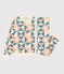 Pigiama patchwork donna in cotone bianco AVALANCHE/ MULTICO
