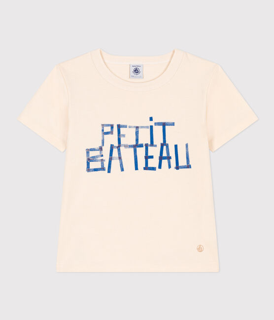 T-shirt  maniche corte in cotone bambino ecru AVALANCHE