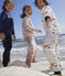 Pigiama in molleton bambino unisex con nuvolette bianco MARSHMALLOW/bianco MULTICO