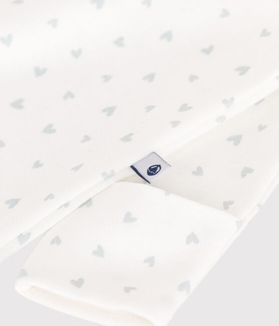 Sacco nanna in cotone con colletto a cuoricini neonato bianco MARSHMALLOW/bianco MULTICO