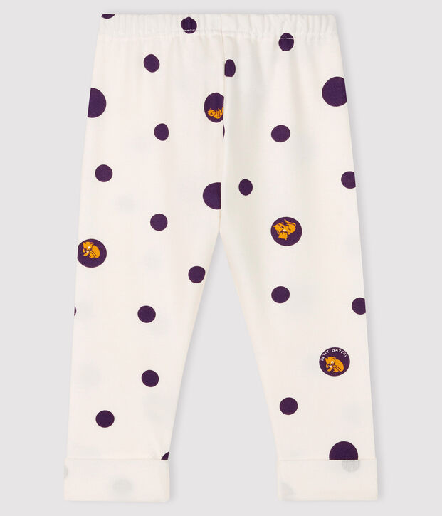 Pantalone beb&egrave; femmina in molleton bianco/multicolore