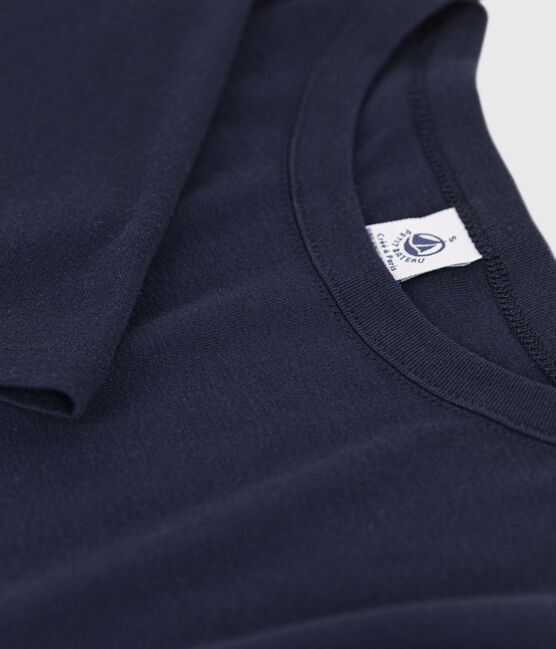 T-shirt L'ICONIQUE girocollo in cotone donna blu SMOKING