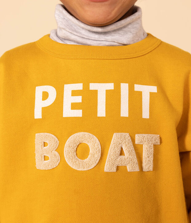 Felpa in molleton stampato bambino unisex giallo