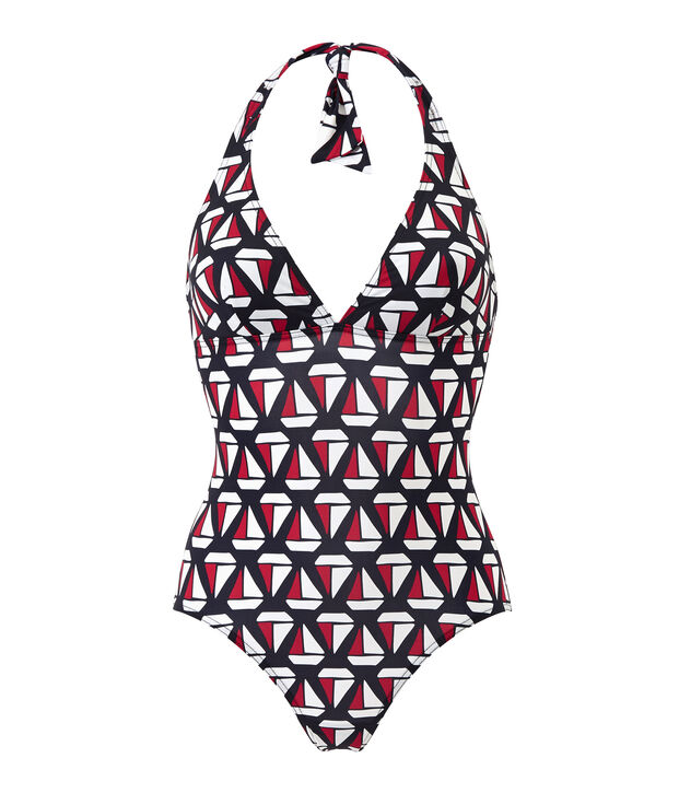 Costume da bagno donna intero stampato blu/multicolore