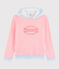 Felpa con cappuccio in cotone a righe Donna rosa GRETEL/bianco MARSHMALLOW