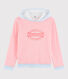 Felpa con cappuccio in cotone a righe Donna