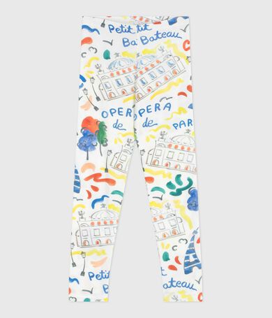 Leggings in cotone stampato bambina