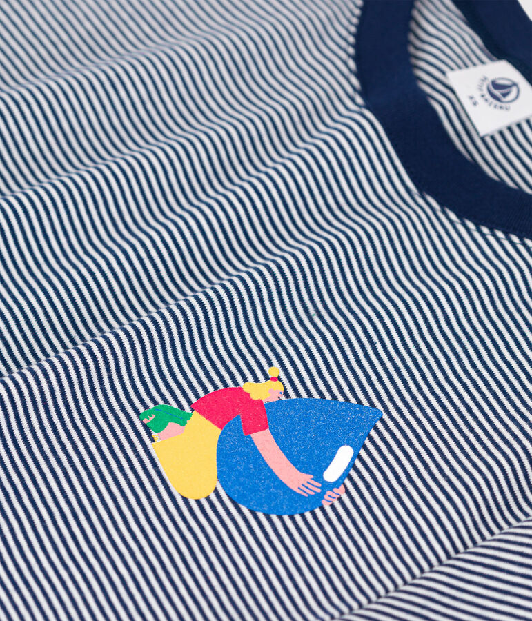 T-shirt L'ICONIQUE Water Family x Petit Bateau blu/bianco