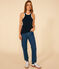 Canotta donna in spugna di cotone blu SMOKING