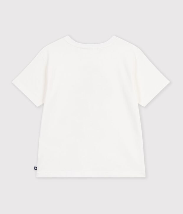 T-shirt a maniche corte con stampa bambino bianco