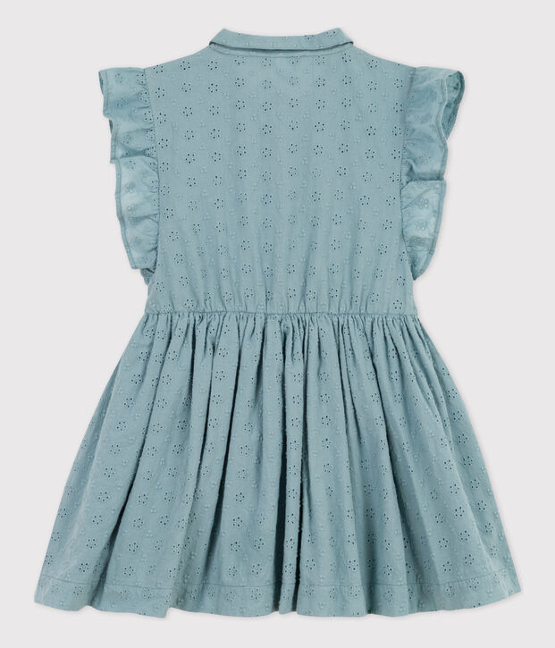 Abito bambina in pizzo sangallo blu