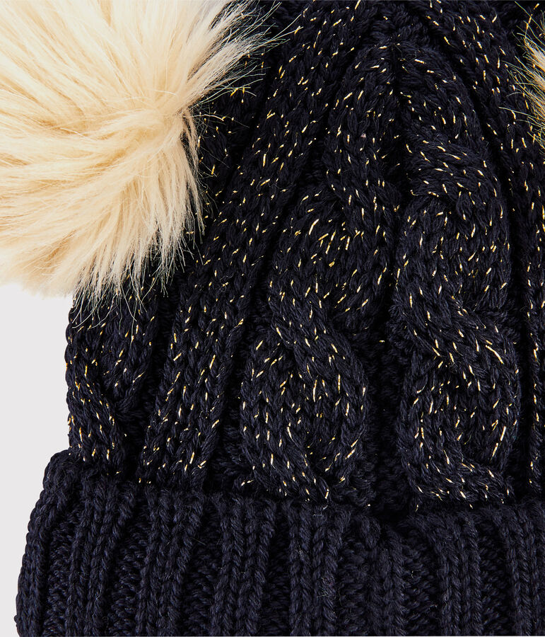 Berretto bambina blu/giallo