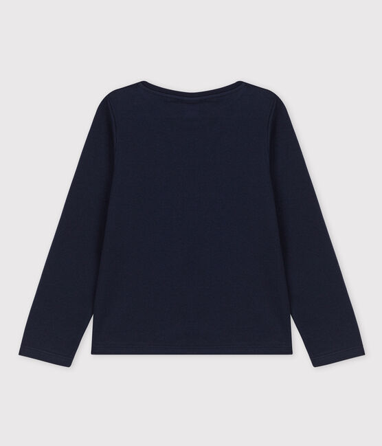 T-shirt maniche lunghe in jersey bambina blu SMOKING