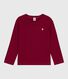 T-shirt a maniche lunghe in cotone tinta unita bambino